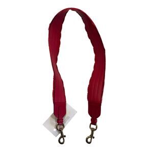 13-81 SALVATORE FERRAGAMO Ruffled Grosgrain Ribbon Purse Strap Gold Metalwork